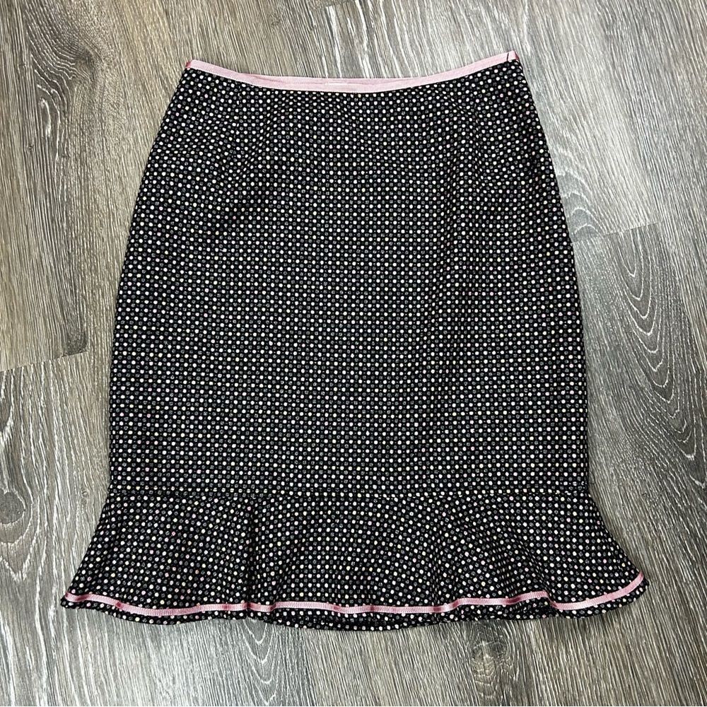 Vintage Harold’s wool blend black polka dot skirt Size 4